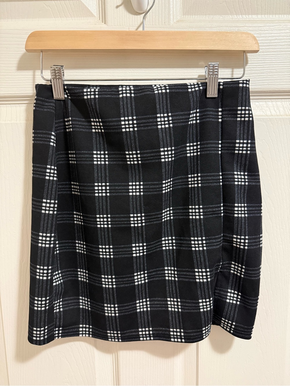 Windsor Black and White Plaid Mini Skirt